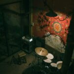 A live music stage that is empty